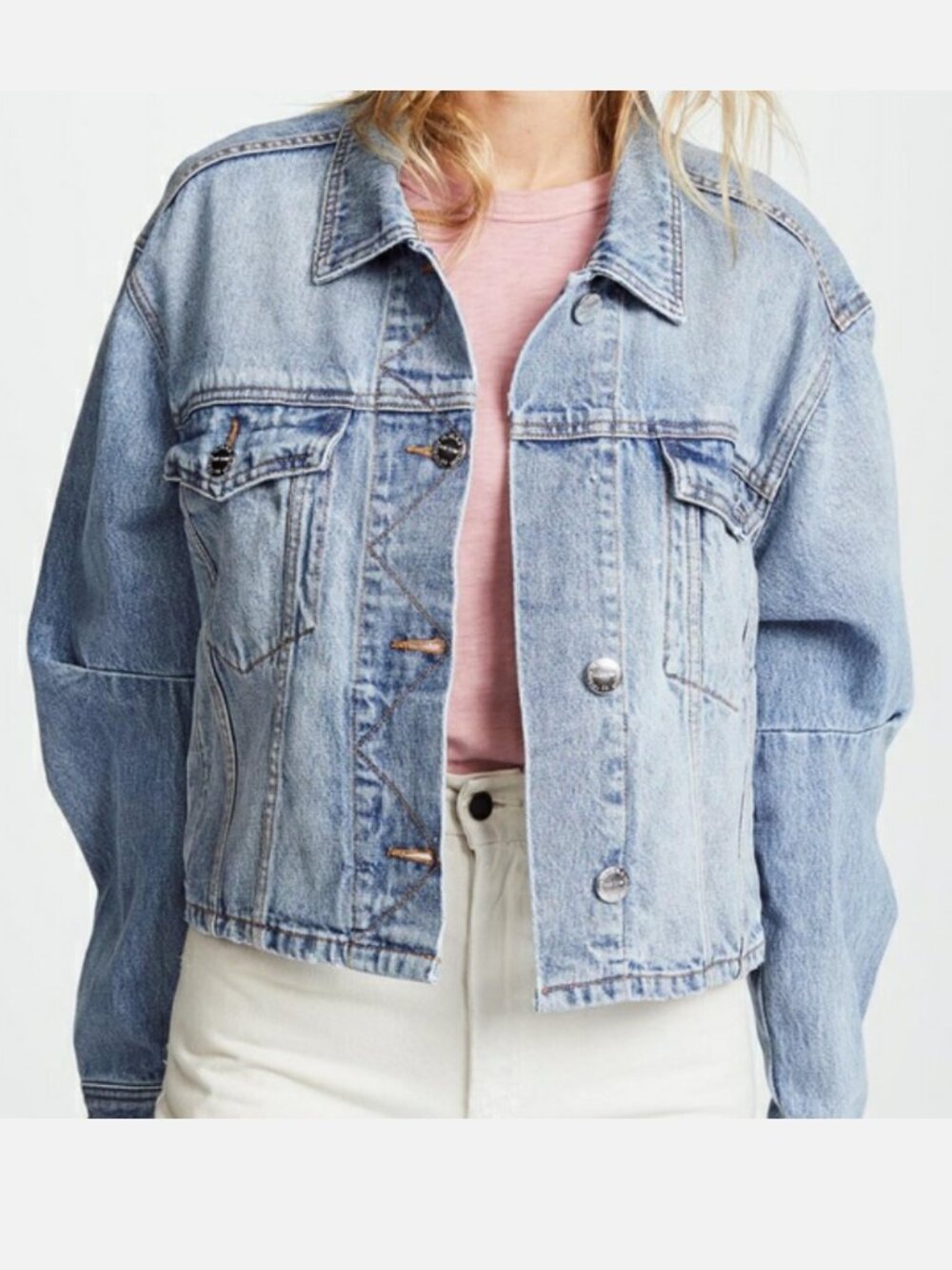 Current Elliott Collin Cropped Denim Jacket SIZE 1